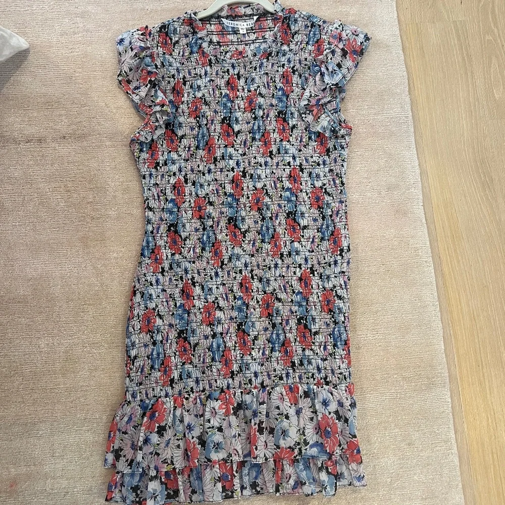 Veronica Beard Cici Smocked Floral Dress - Picture 2 of 3